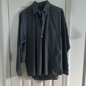 Chaps Black and White Checkered Casual Shirt